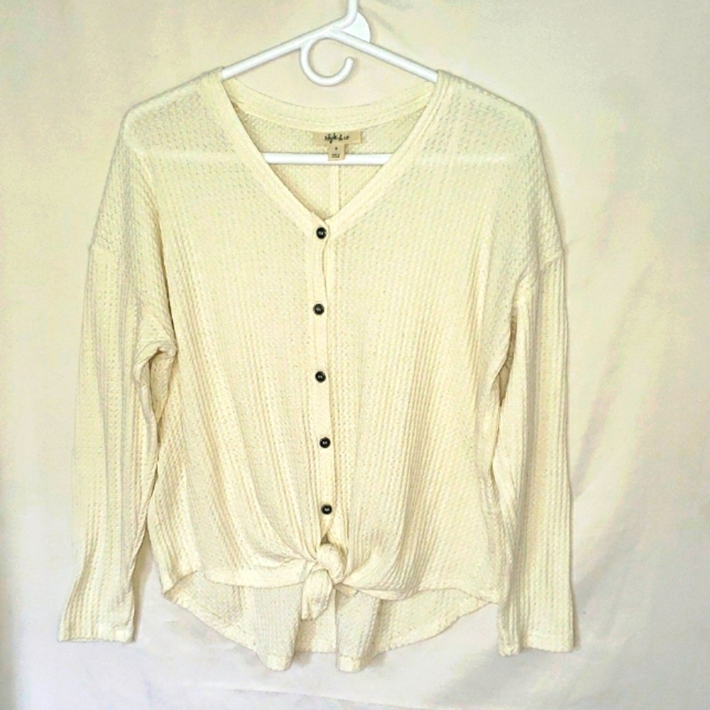 STYLE & CO flannel top S